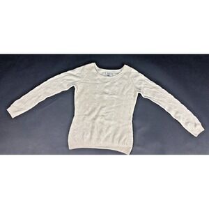Lilly Pulitzer Sweater Women's Medium Cream Cashmere Cable Knit Ribbed Pullover